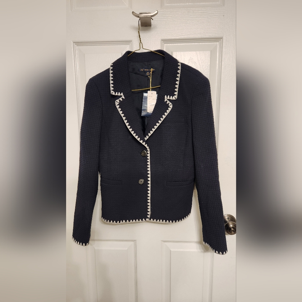 Brooks Brothers Navy and Cream Blazer and Skirt Set/Outfit